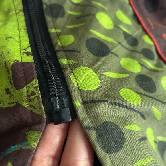 Nepalese Boho Hippy Festival Patchwork Hooded Fleece Lined Jacket 42" L - Picture 9 of 16